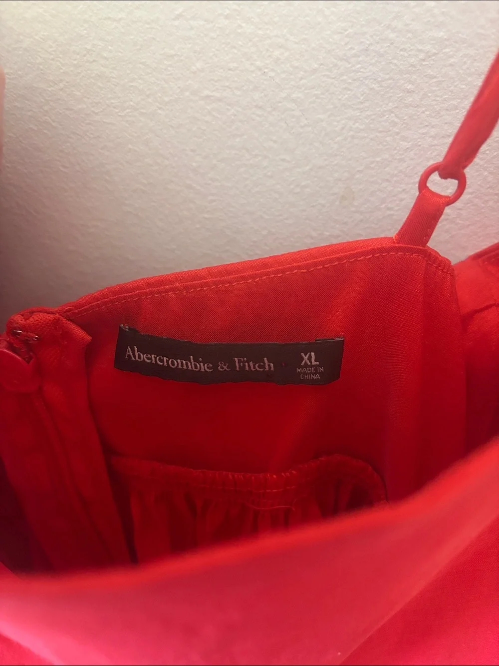 Abercrombie & Fitch Red Spaghetti-Strap Maxi Dress